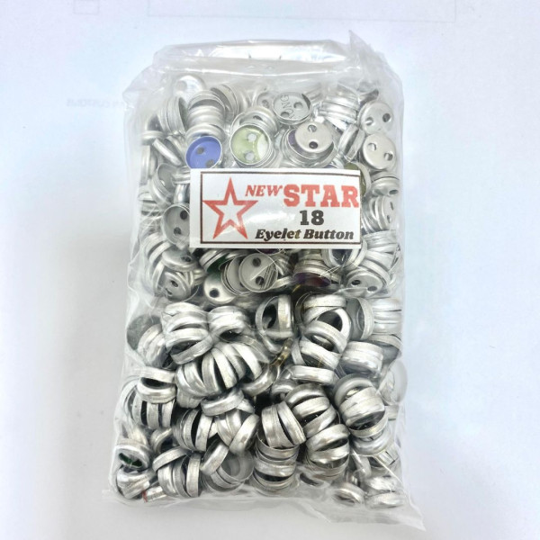 Kancing Bungkus Eyelet Button (Lubang Dua Mata Ayam) Ukuran 18